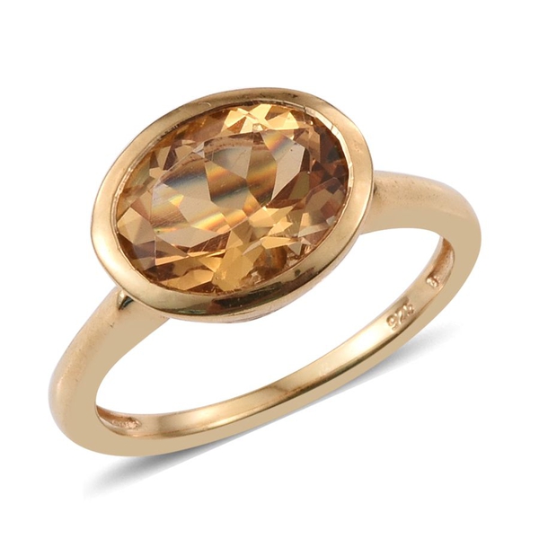 Citrine (Ovl) Solitaire Ring in 14K Gold Overlay Sterling Silver 2.250 Ct.