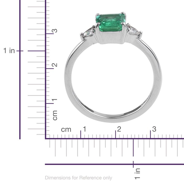 ILIANA 18K W Gold 1.25 Carat Boyaca Colombian Emerald Octagon, Diamond SI G-H Ring.