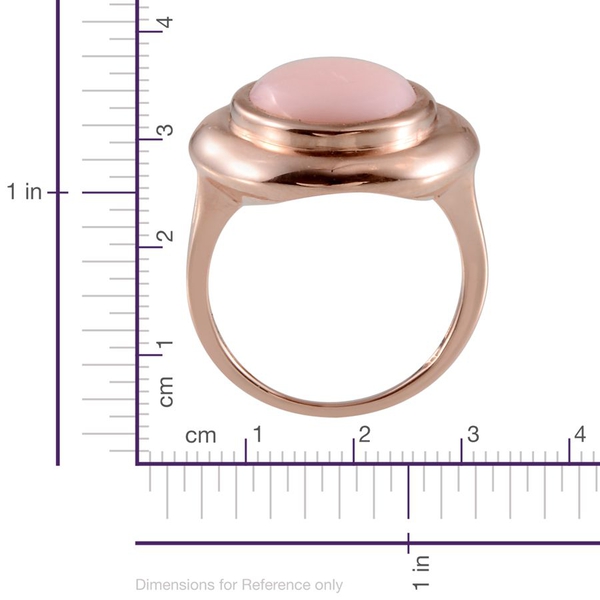 Peruvian Pink Opal (Ovl) Solitaire Ring in Rose Gold Overlay Sterling Silver 7.500 Ct.