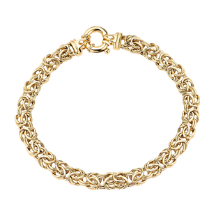 Italian Made One Time Close Out Deal- 9K Yellow Gold Byzantine Bracelet (Size - 7.5) With Senorita C