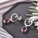African Ruby (FF) and Natural Cambodian Zircon Earrings (with Push Back) in Rhodium Overlay Sterling Silver 3.96 Ct.