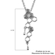 LucyQ Honeycomb Collection - Pendant with Chain (Size 16 with 4 inch Extender) in Rhodium Overlay Sterling Silver