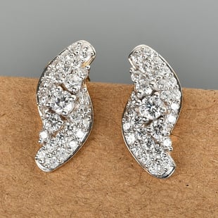 Lustro Stella 14K Gold Overlay Sterling Silver Stud Earrings (with Push Back) Made with Finest CZ 2.21 Ct.