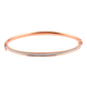 NY Close Out Deal - Diamond Cut Bangle (Size 7.5) with Clasp in Rose Gold Overlay Sterling Silver