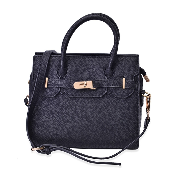 Avenue Black Colour Crossbody Bag with Adjustable and Removable Shoulder Strap (Size 24x20x12 Cm)