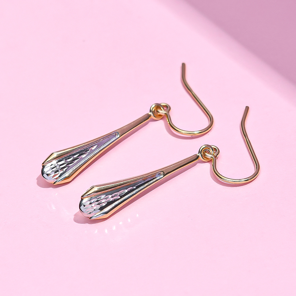 9K Yellow & White Gold Earrings With Hook