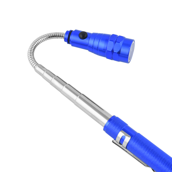 Set of 2 - 360 Degree Flexible Head 3 LED Magnetic Flashlight (Size 17x2.2 Cm) (4XLR44 Battery Included) - Blue