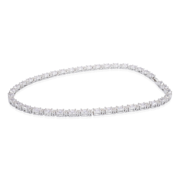 Close Out Deal Simulated Diamond Necklace (Size 16) in Silver Tone. 87.00 CT