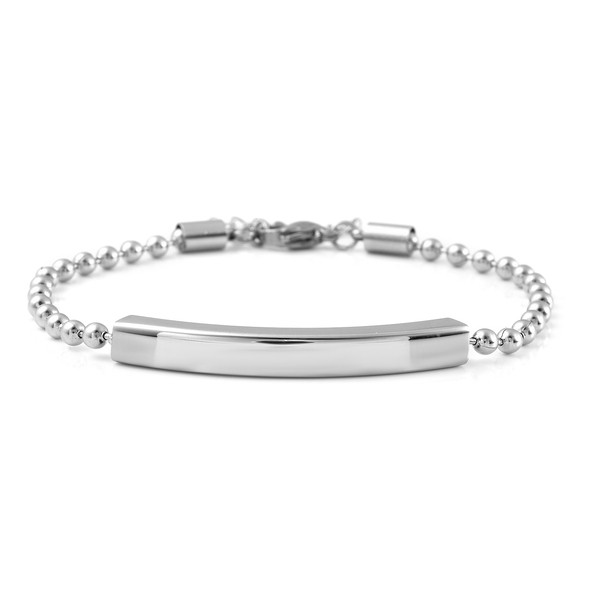 Bracelet (Size - 7) Pure White Stainless Steel