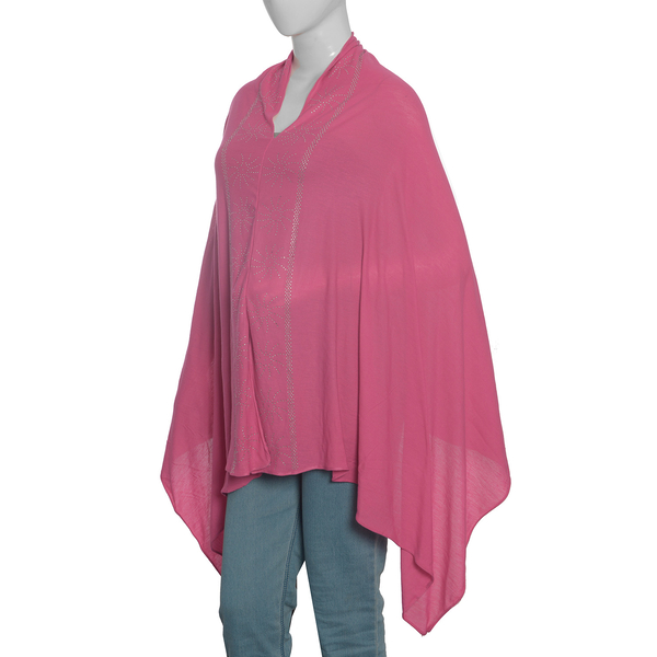Designer Inspired-  Crystal Embellished Fushcia Colour Kaftan (Size 151.13x69.85Cm)