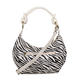 Bulaggi Collection - Zebra Hobo Shoulder Bag with Zipper Closure (Size 31x23x13 Cm) - Bone White