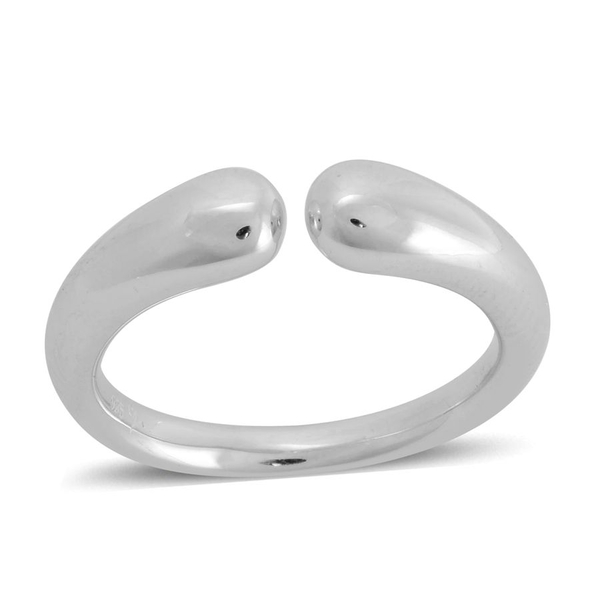LucyQ Double Drip Ring in Rhodium Plated Sterling Silver 5.09 Gms.