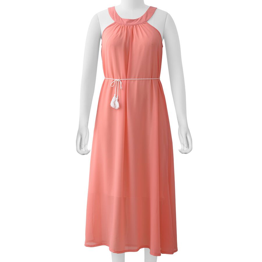Peach Colour One Piece Dress M Tjc
