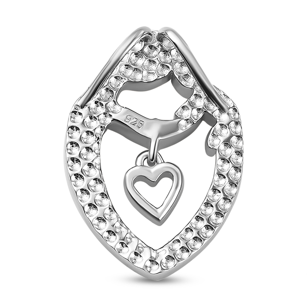 Platinum and Yellow Gold Overlay Sterling Silver Child Mother Love Heart  Pendant
