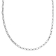 One Time Close Out Deal- Platinum Overlay Sterling Silver Paperclip Necklace (Size - 24) With T-Bar 
