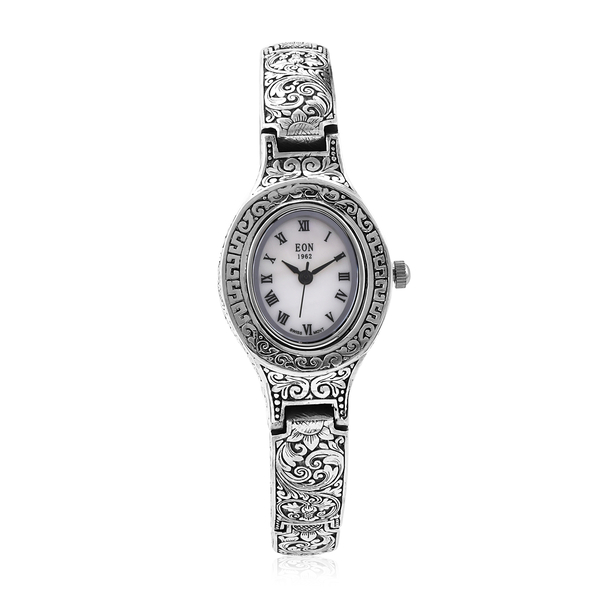 Royal Bali Collection EON 1962 Swiss Movement Water Resistant Watch (Size 7.25) in Sterling Silver, 