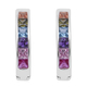 Multi Colour Rainbow Cubic Zirconia Hoop Earrings (with Clasp) in Sterling Silver