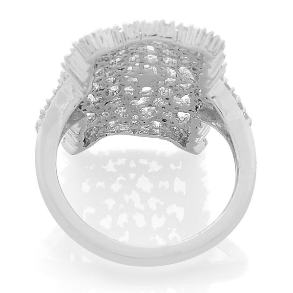 Limited Edition- Designer Inspired- Fire Cracker Diamond (Rnd) Ring in Platinum Overlay Sterling Silver 0.750 Ct.
