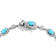 Arizona Sleeping Beauty Turquoise and Natural Cambodian Zircon Bracelet (Size - 7) in Platinum Overlay Sterling Silver 4.41 Ct, Silver Wt. 10.46 Gms