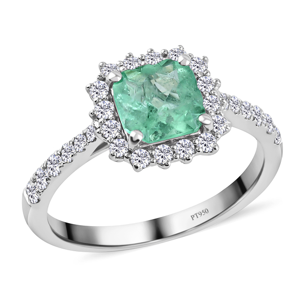 RHAPSODY 950 Platinum AAAA  AGI Certified Boyaca Colombian Emerald and Diamond (VS/E-F) Ring 1.50 Ct