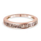 9K Rose Gold SGL Certified Natural Champagne Diamond (I3) Half Eternity Band Ring (Size N) 0.50 Ct.