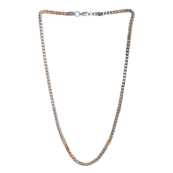 Close Out Deal 2 Tone Stainless Steel Necklace (Size 22), Metal Wt 42.00 Gms.