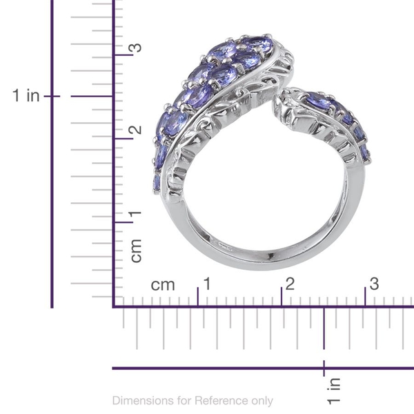 Tanzanite (Rnd) Ring in Platinum Overlay Sterling Silver 2.250 Ct.