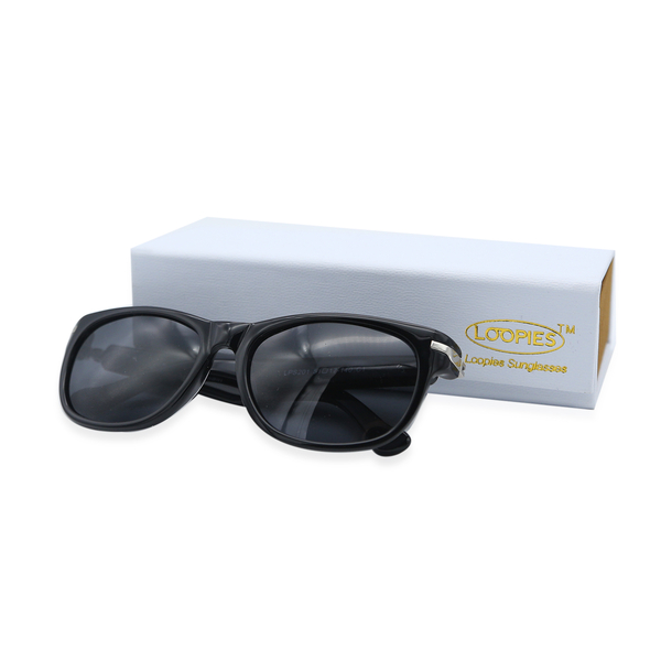 Loopies Wayfarer Polarized Folding Sunglasses in Black