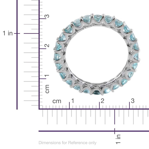 Paraibe Apatite (Rnd) Full Eternity Ring in Platinum Overlay Sterling Silver 2.750 Ct.