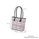 Closeout Deal Plaid Pattern Tote Bag with Shouder Strap (Size 30x29x12 Cm) - Pink & White