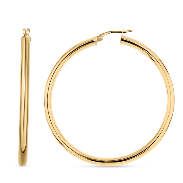 Hatton Garden Close Out Deal - 9K Yellow Gold Hoop Earrings (with Clasp)