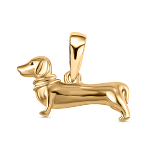 14K Gold Overlay Sterling Silver Dachshund Dog Pendant