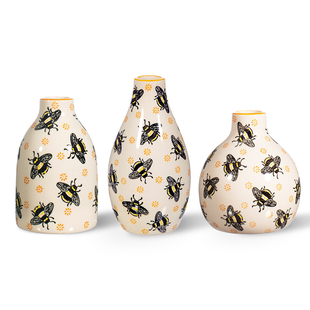 Set of 3 - Busy Bee Vases Assorted - Multi