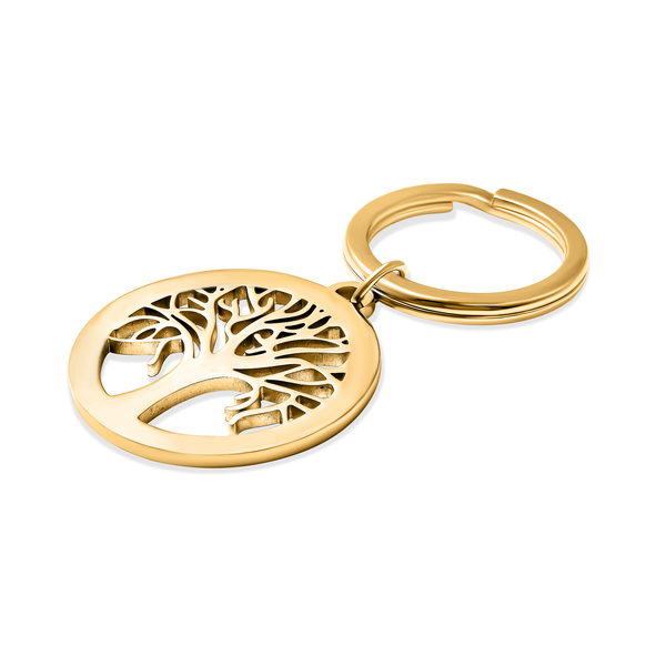 Tree of Life Key Chain in Yellow Gold Tone