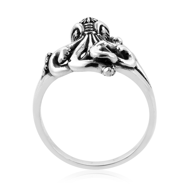 Royal Bali Collection Sterling Silver Octopus Ring, Silver wt 6.13 Gms.
