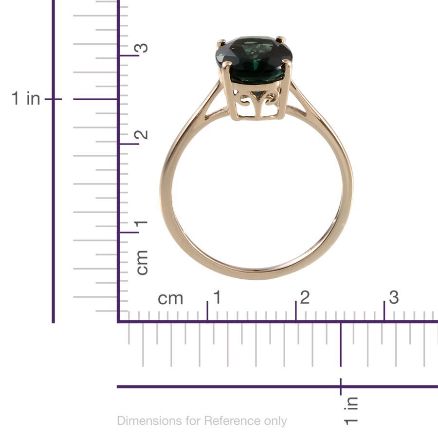 9K Y Gold Ocean Blue Apatite (Ovl) Solitaire Ring 2.750 Ct.