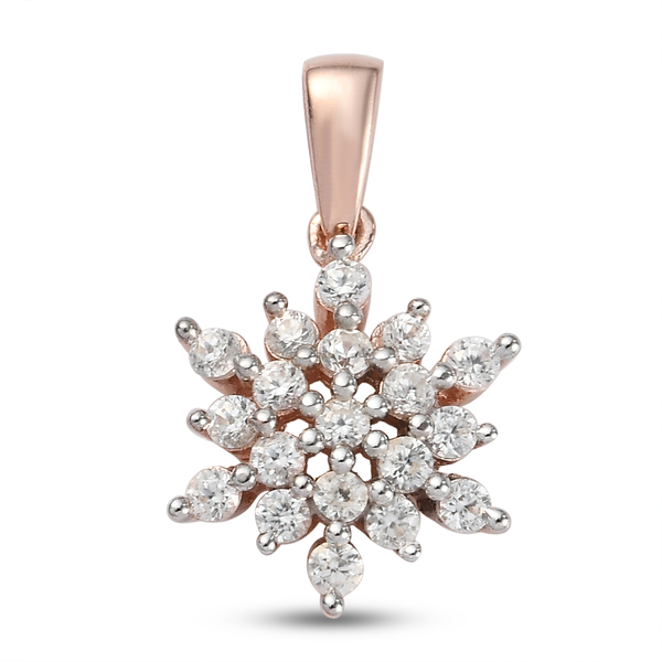 Natural Cambodian Zircon Pendant in Rose Gold Overlay Sterling Silver