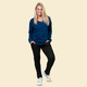 TAMSY Casual Joggers with Drawstring (Size 10) - Navy
