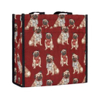Signare Tapestry Pug Pattern Shopper Bag and Pouch (Size 30x30x14 Cm) - Red