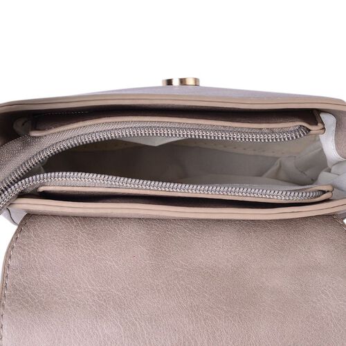 Grey Small Size Crossbody Bag With Adjustable Shoulder Strap 18x18x5Cm - 2607806 - TJC
