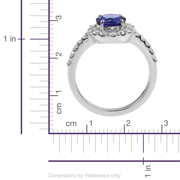 RHAPSODY 950 Platinum 2.50 Carat AAAA Tanzanite Round, Engagement Ring with Diamonds VS E-F.