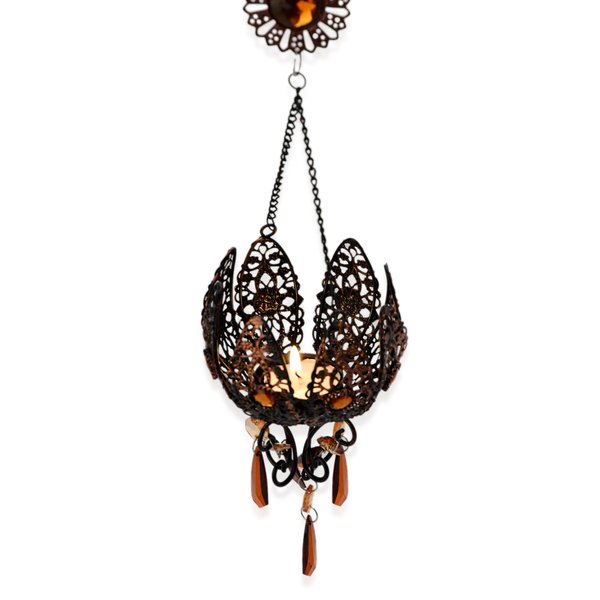 Home Decor - Simulated Brown Stone Hanging Candle Holder