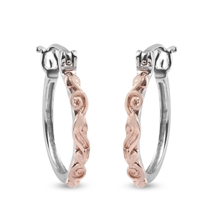 Hoop Earrings in Rose Gold and Platinum Plated Sterling Silver