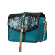 Bulaggi Collection - Calla Crossbody Bag with Metallic Pattern Flap and Adjustable Shoulder Strap (17x13x8cm) - Emerald Green Colour