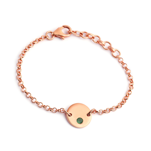 Kagem Zambian Emerald Bracelet (Size 5 with 1 inch Extender) in Rose Gold Overlay Sterling Silver