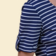 VISCOSE Womens Stripe Jersey Scoop Neck Tee Top (Size 14) - Navy and White