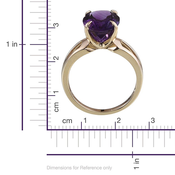 9K Y Gold AAA Uruguay Amethyst (Ovl) Solitaire Ring 5.000 Ct.