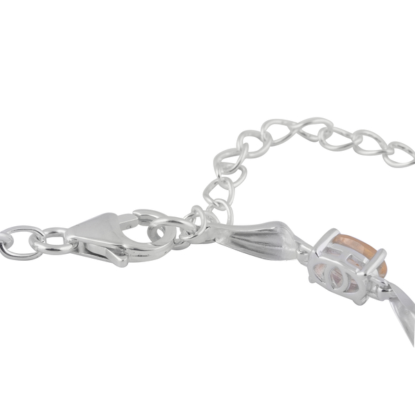 Citrine Bracelet (Size 6.5 with 2 inch Extender) with Lobster Clasp in Sterling Silver 3.36 Ct.