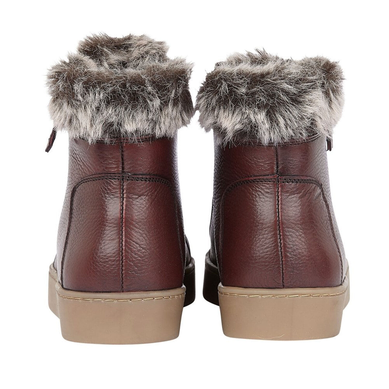 Lotus Siobhan Leather Stressless Sneakers with Faux Fur Lining- Burgundy