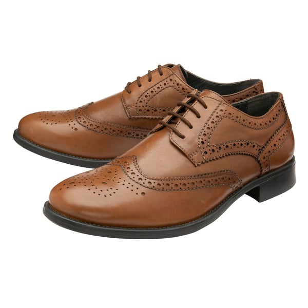 FRANK WRIGHT Rhine Leather Brogue Shoe (Size 7) - Tan